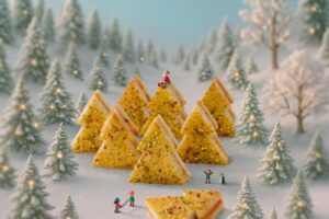 8 mini-croques festifs, tomate, mozzarella et origan