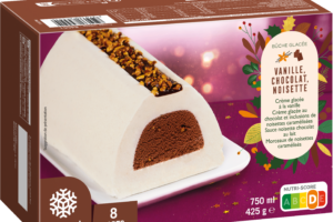 Bûche glacée vanille chocolat, noisette 8 parts